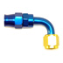 Stainless Steel Line 90� Adaptor, -6 AN Gold/Blue
