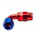 Stainless Steel Line 90� Adaptor, -4 AN Red/Blue