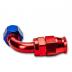 Stainless Steel Line 90� Adaptor, -4 AN Red/Blue