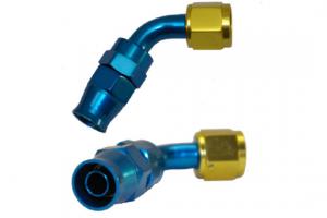 Stainless Steel Line 60 Adaptor, -4 AN Gold/Blue